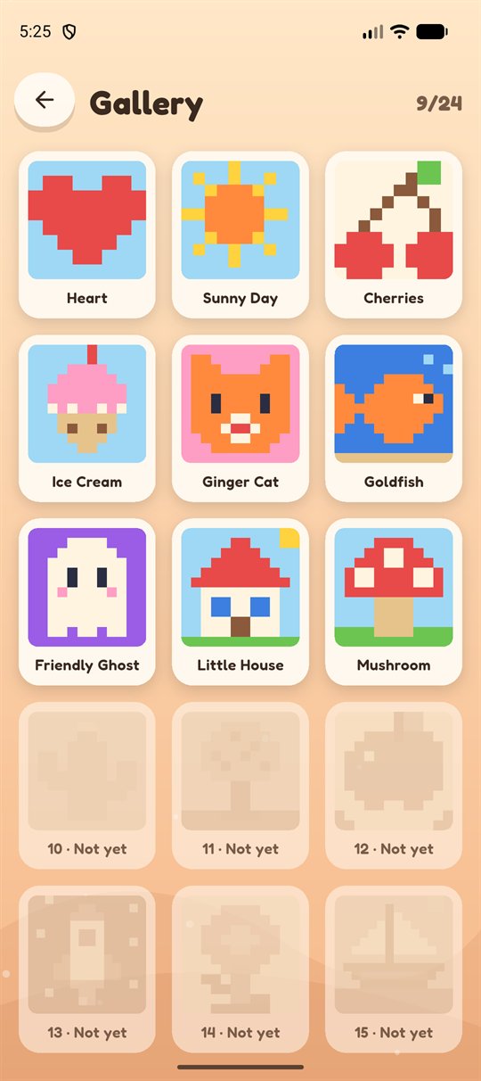 Gallery of collected pixel-art pictures